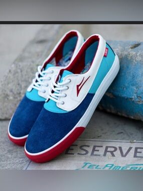 Lakai x Workaholics Sneakers Men’s Blue Red White Skate Shoes Rare